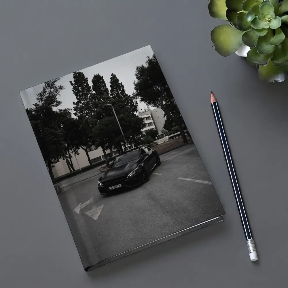 Mercedes C63 AMG Black Urban Parking Lot – Notebooks