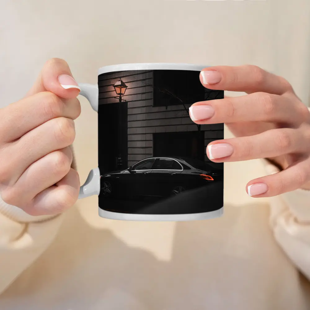 Mercedes E Class Dark City Street Night – Mugs