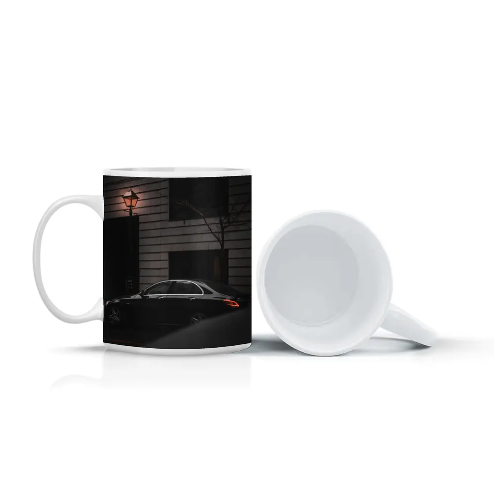 Mercedes E Class Dark City Street Night – Mugs