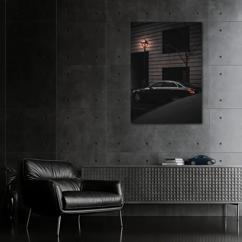Mercedes E Class Dark City Street Night – Wall Art