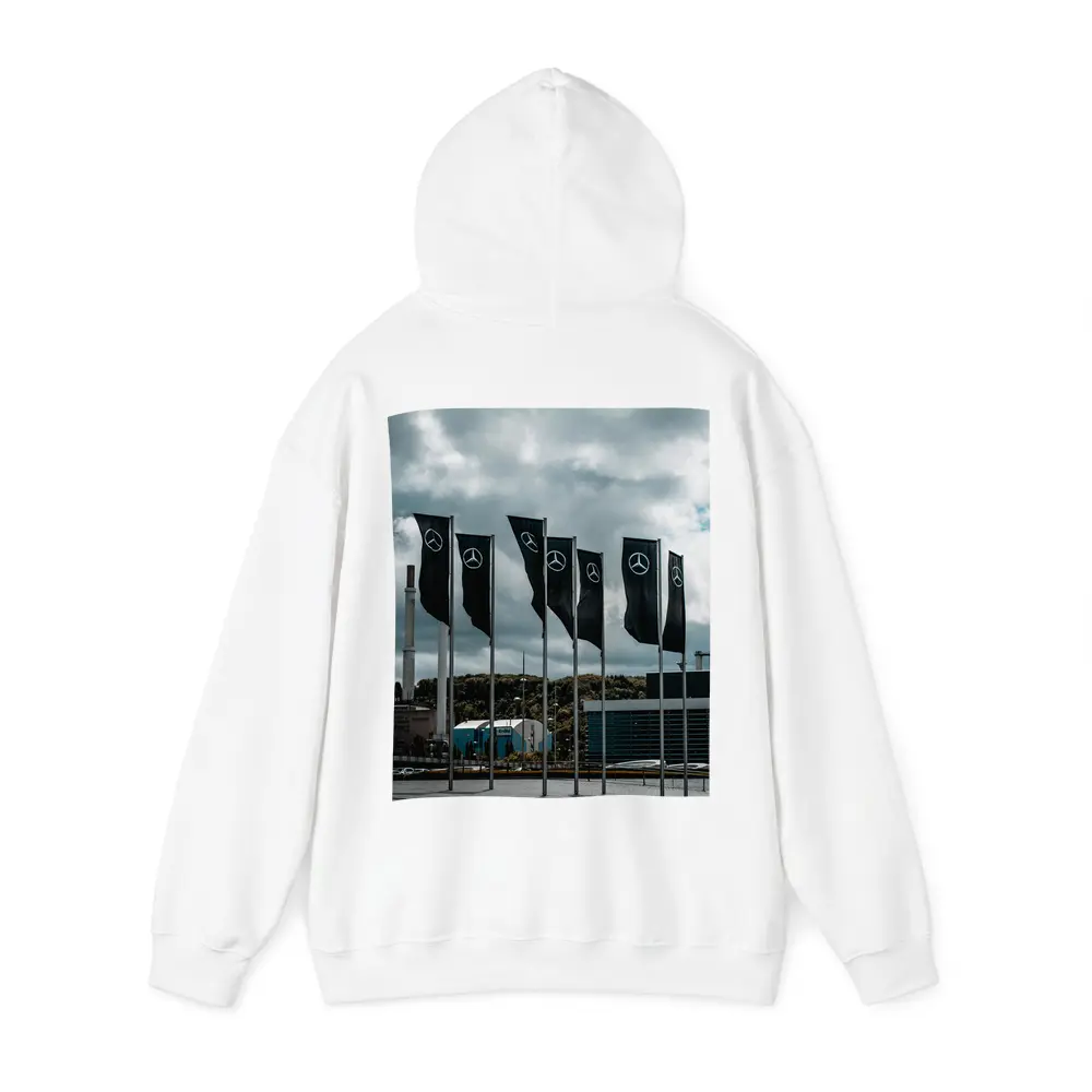 Mercedes Flags Row Cloudy Industrial Sky – Hoodies
