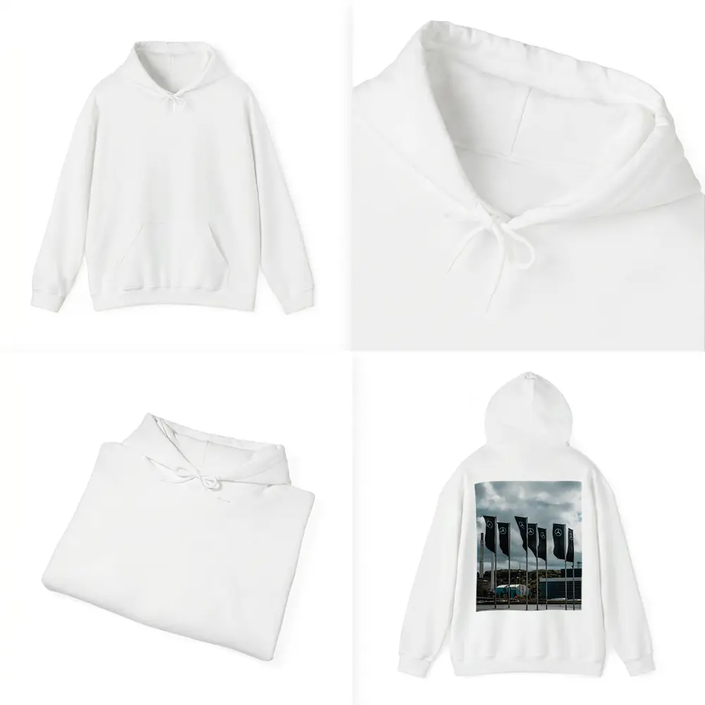 Mercedes Flags Row Cloudy Industrial Sky – Hoodies