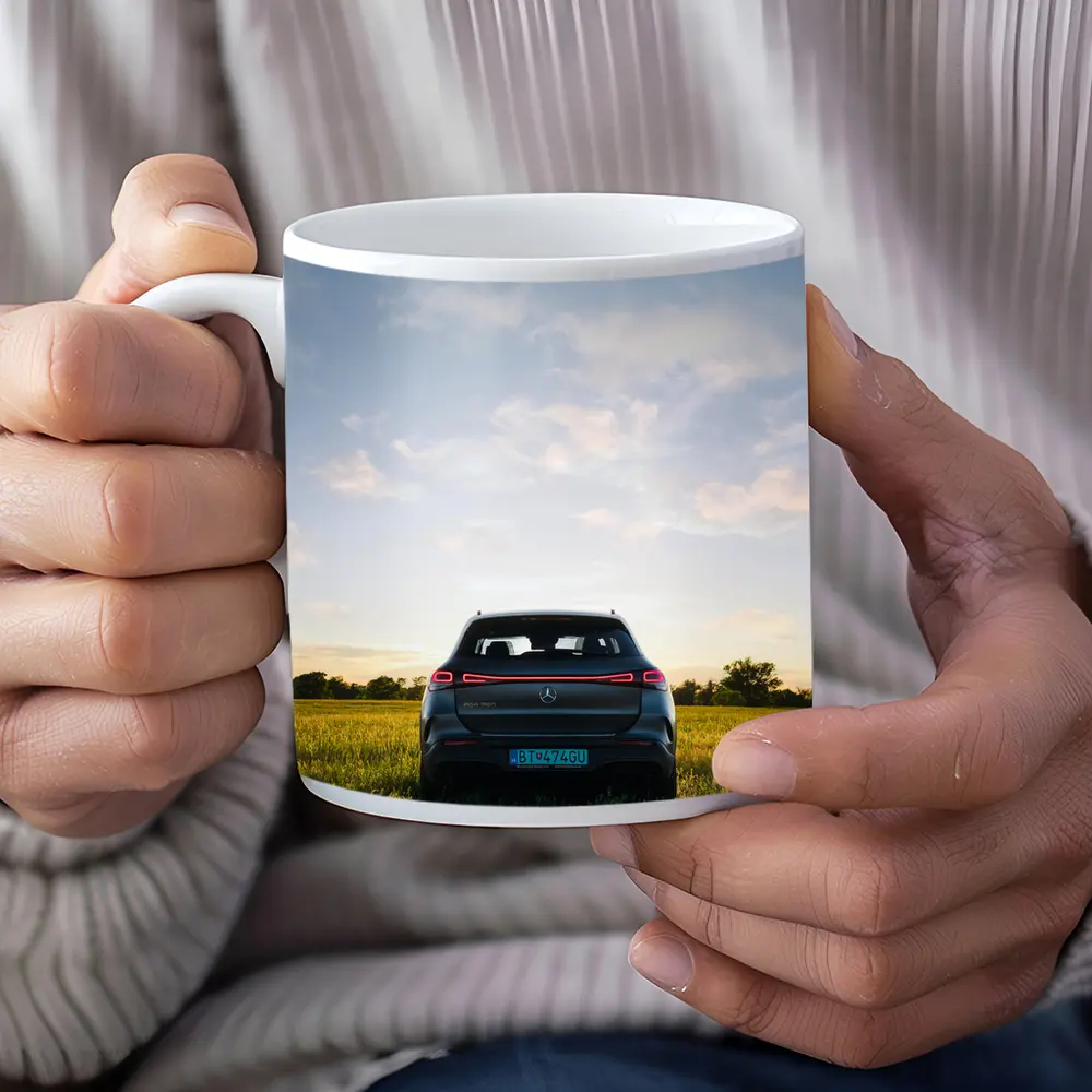 Mercedes EQC Rear View Green Field – Mugs