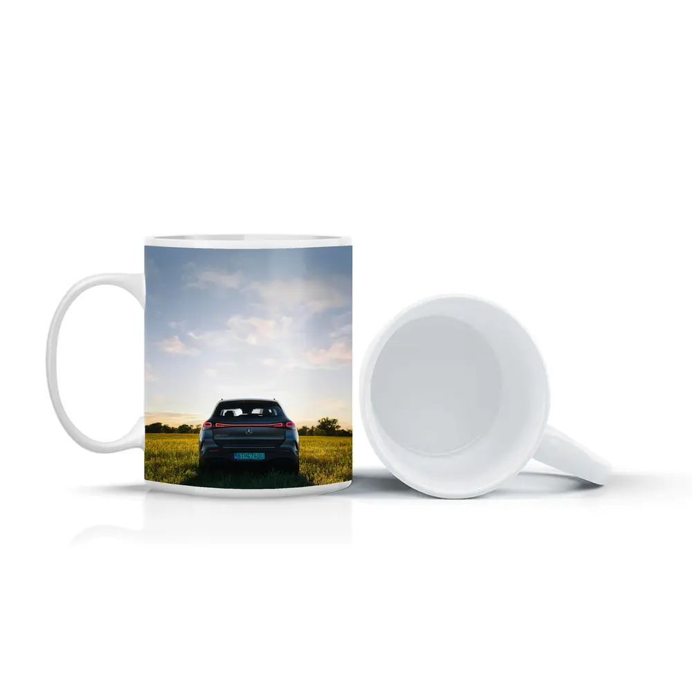 Mercedes EQC Rear View Green Field – Mugs