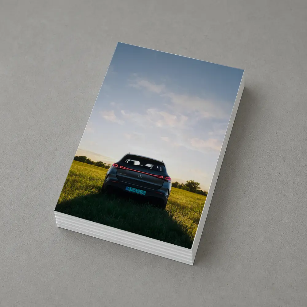 Mercedes EQC Rear View Green Field – Postcards