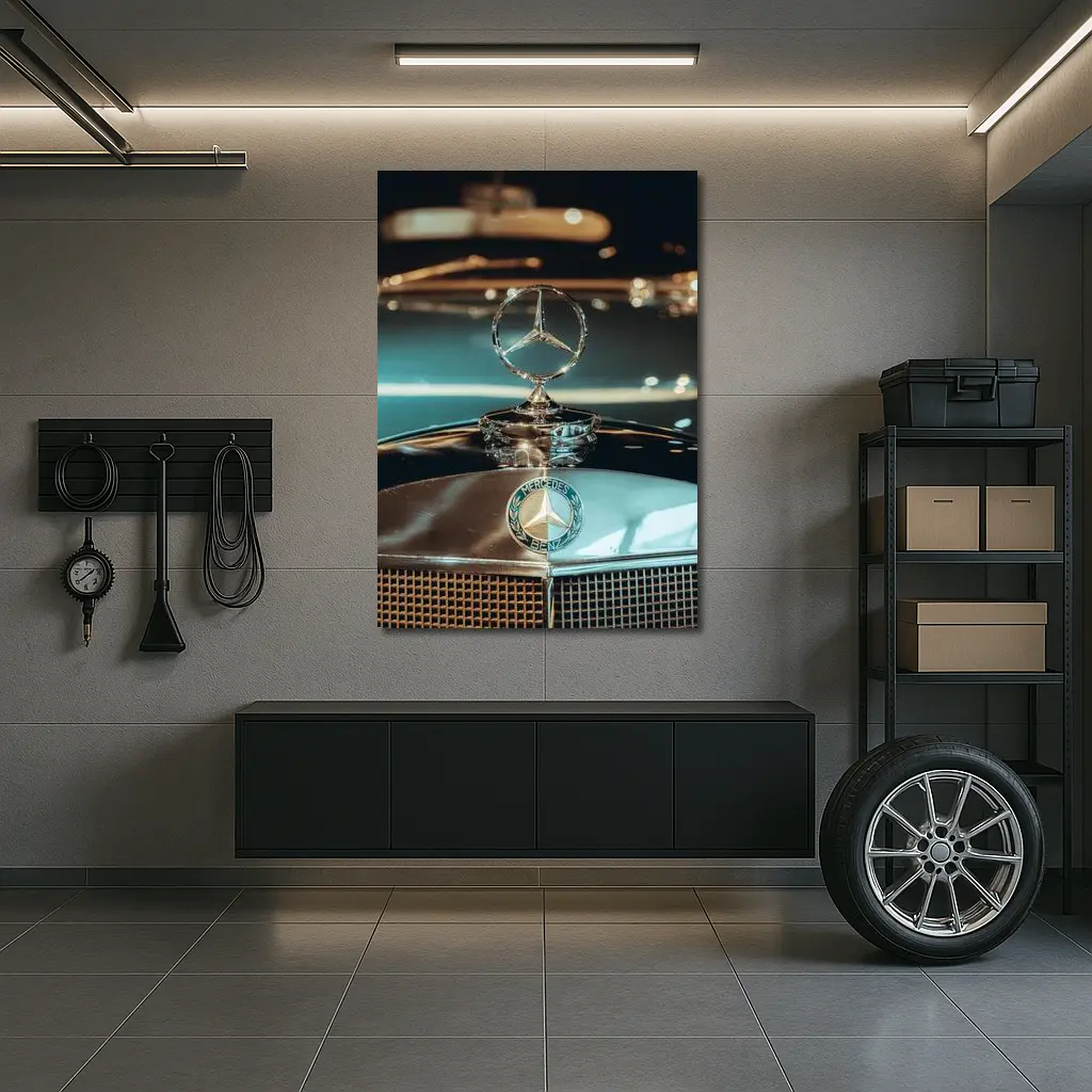 Mercedes Benz Hood Star Classic Car Detail – Wall Art