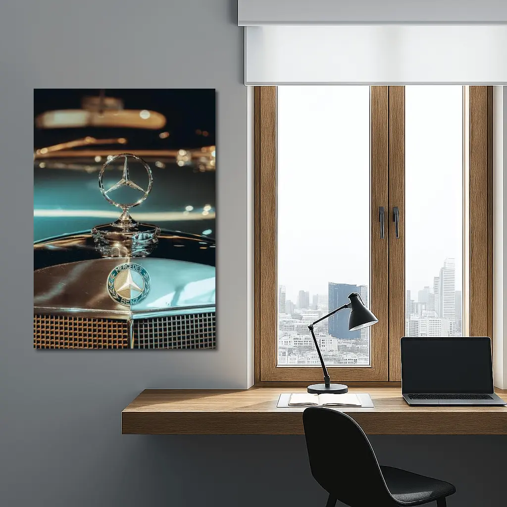 Mercedes Benz Hood Star Classic Car Detail – Wall Art