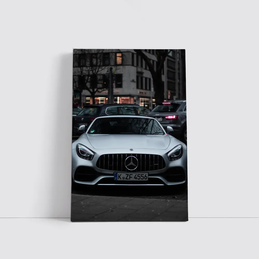 Mercedes AMG GT Silver City Street – Wall Art