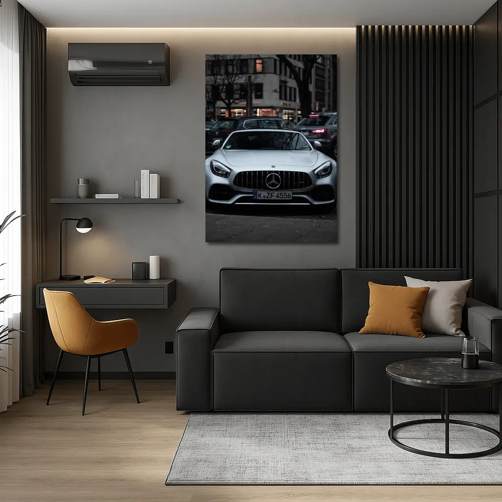 Mercedes AMG GT Silver City Street – Wall Art