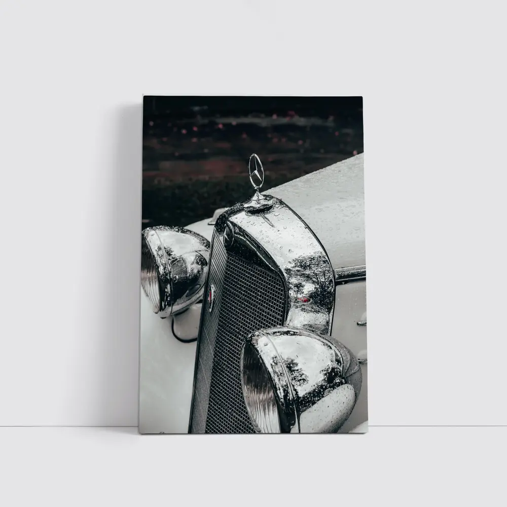 Classic Mercedes Wet Chrome Grille Close Up – Wall Art