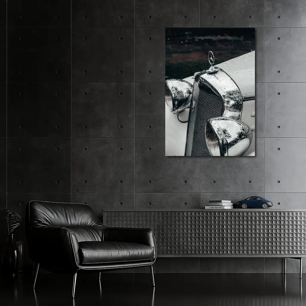Classic Mercedes Wet Chrome Grille Close Up – Wall Art