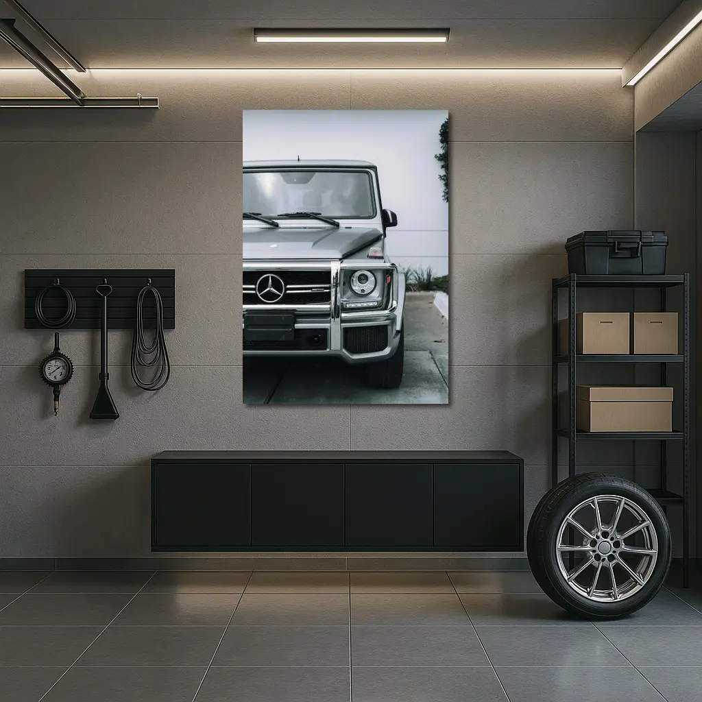 Mercedes G Class AMG Silver Front View – Wall Art