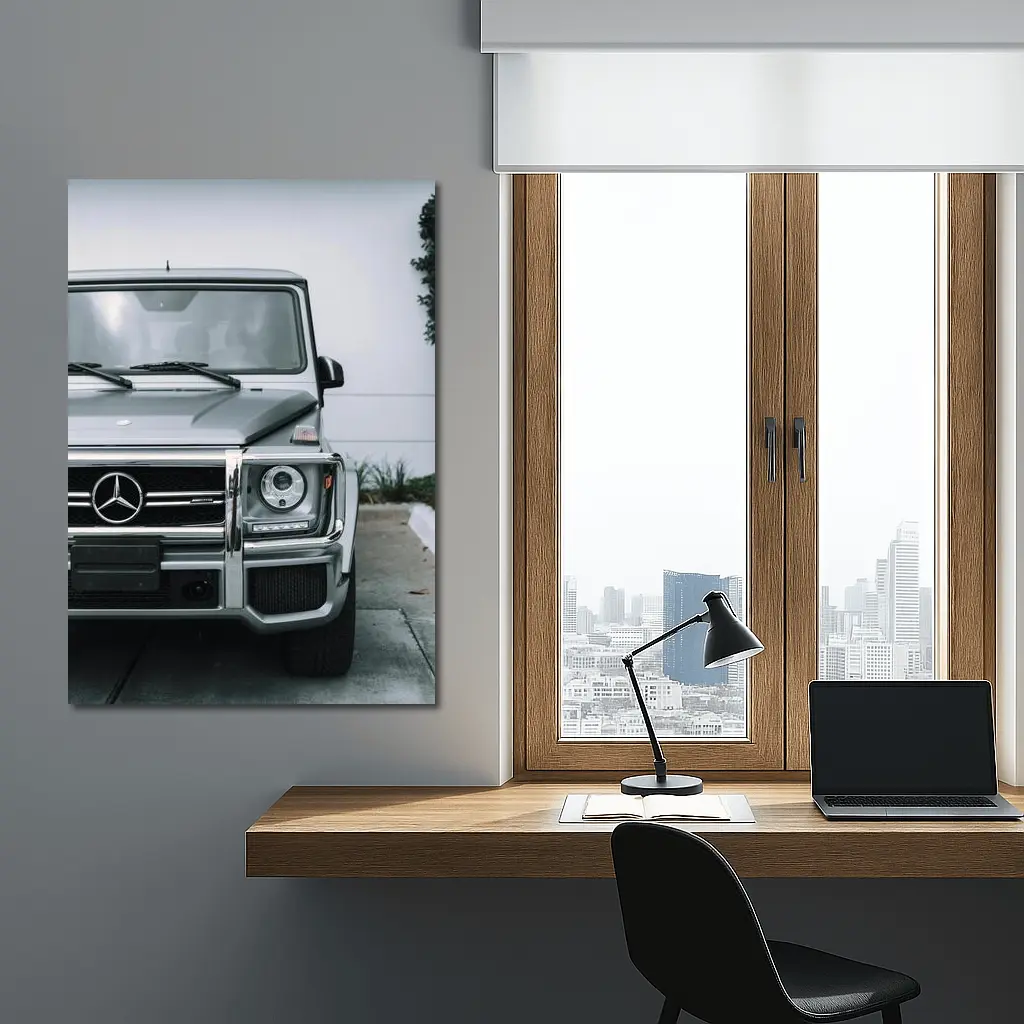 Mercedes G Class AMG Silver Front View – Wall Art