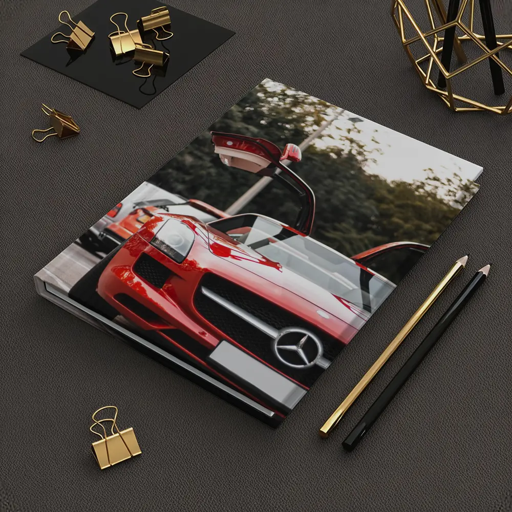 Red Mercedes SLS AMG Gullwing Doors Open – Notebooks