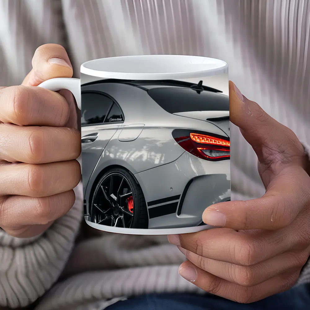 Mercedes AMG Gray Sports Car Rear View – Mugs