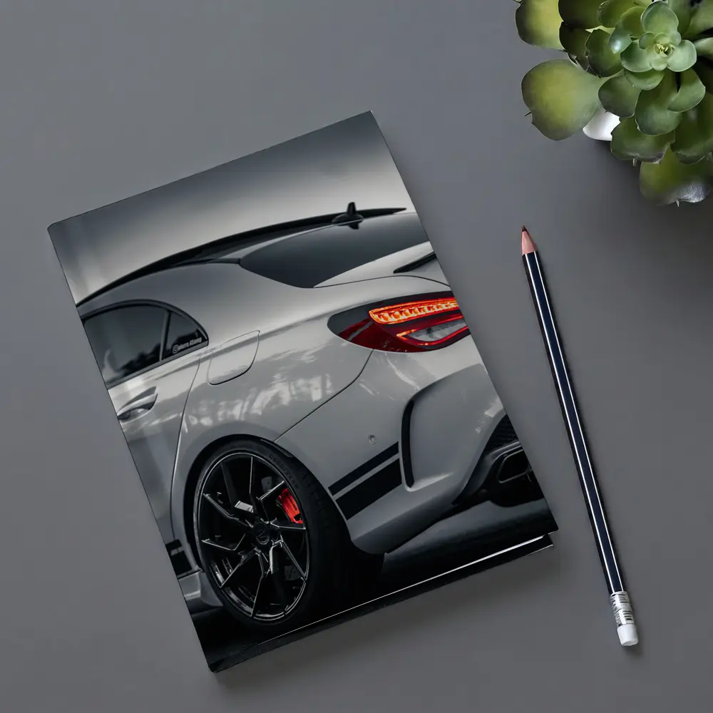 Mercedes AMG Gray Sports Car Rear View – Notebooks