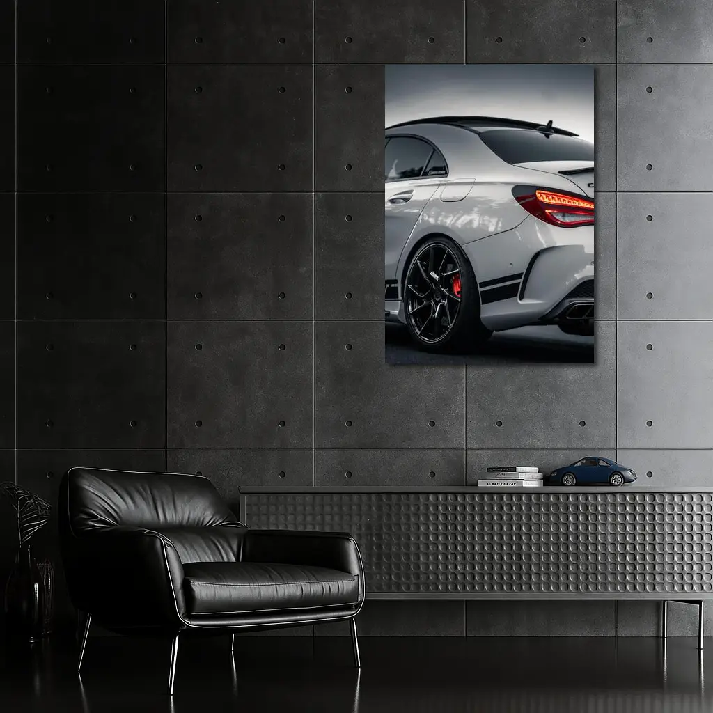Mercedes AMG Gray Sports Car Rear View – Wall Art