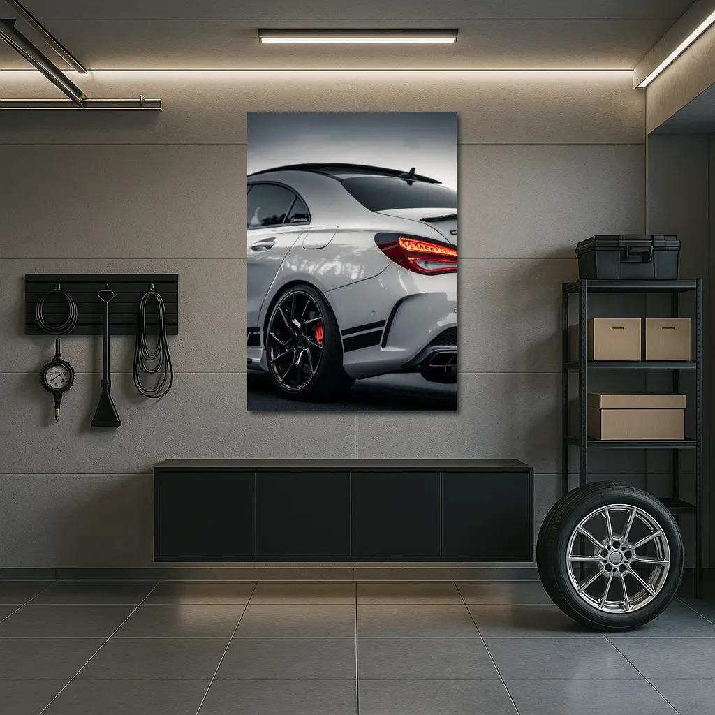 Mercedes AMG Gray Sports Car Rear View – Wall Art