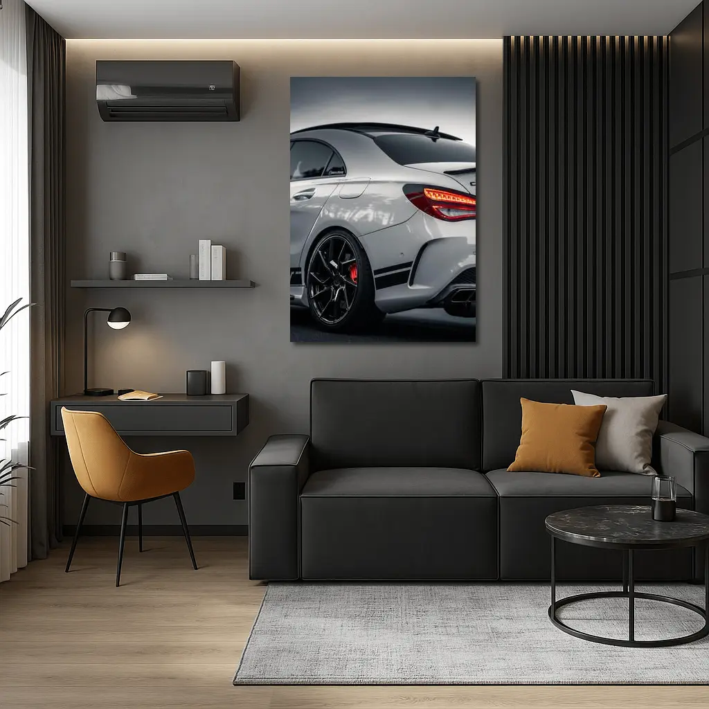 Mercedes AMG Gray Sports Car Rear View – Wall Art