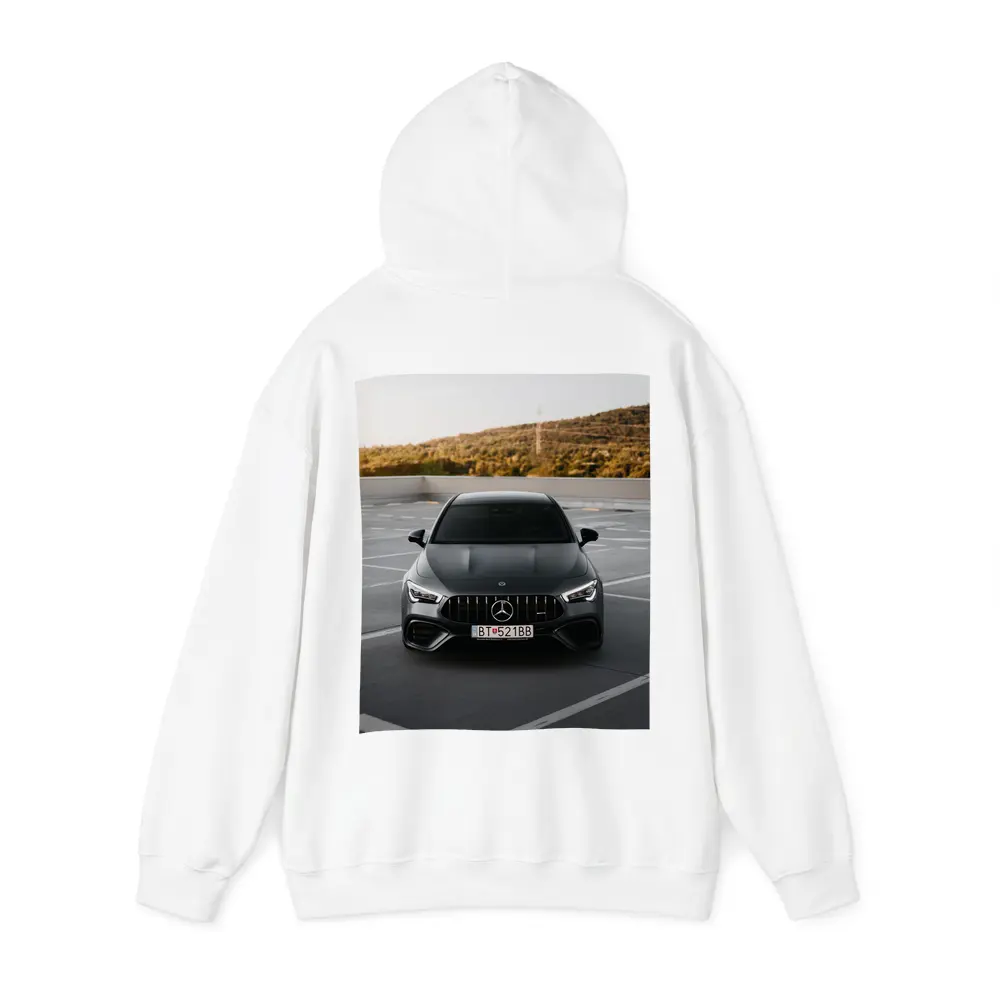 Mercedes AMG Gray Sedan Rooftop Parking – Hoodies
