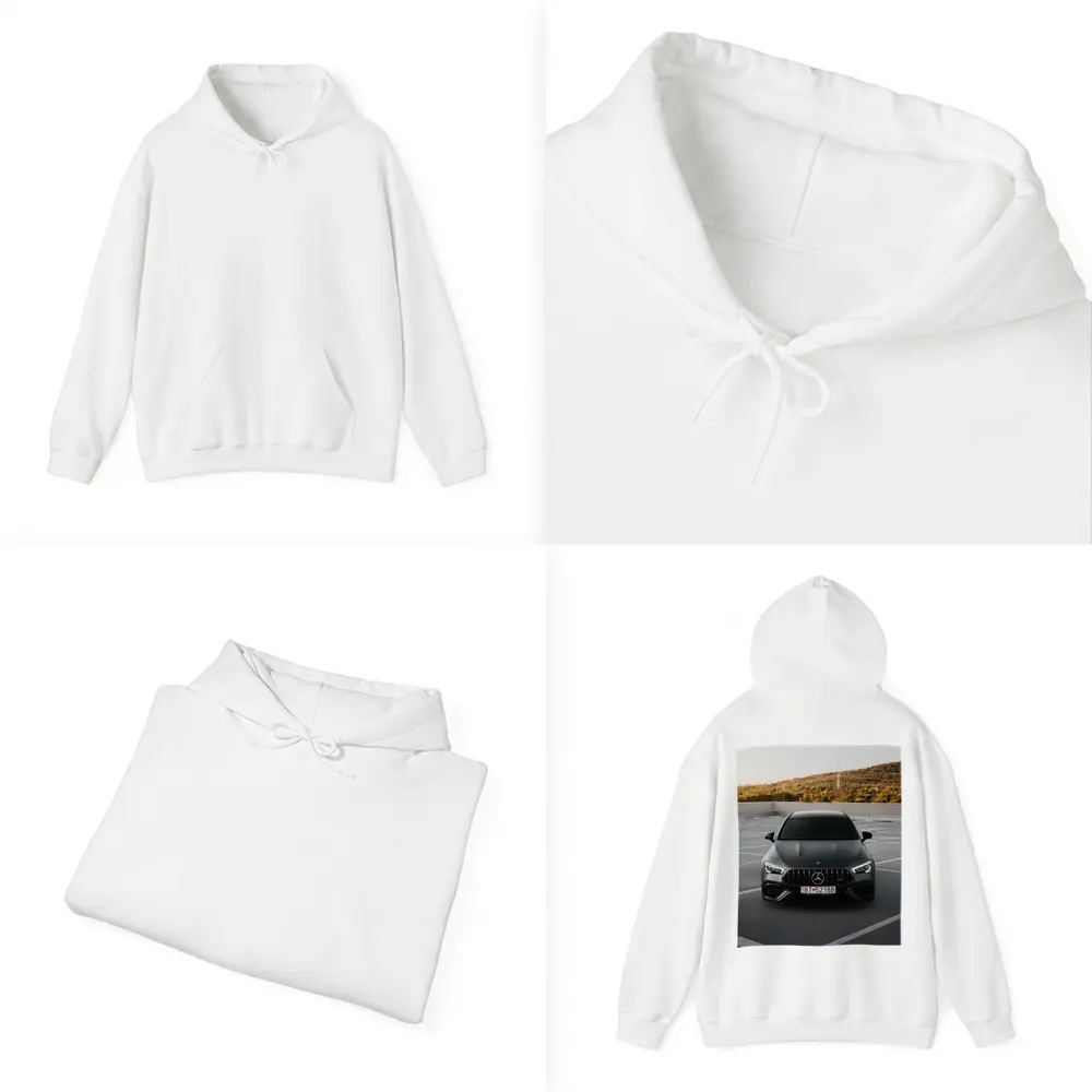 Mercedes AMG Gray Sedan Rooftop Parking – Hoodies