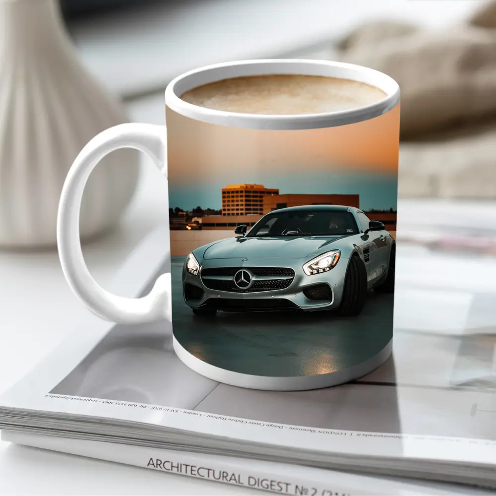 Mercedes AMG GT Silver Rooftop Sunset – Mugs