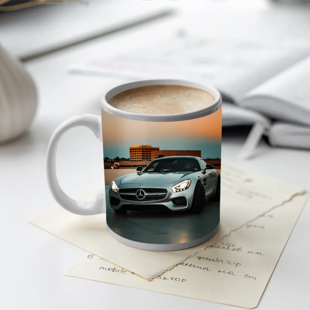Mercedes AMG GT Silver Rooftop Sunset – Mugs