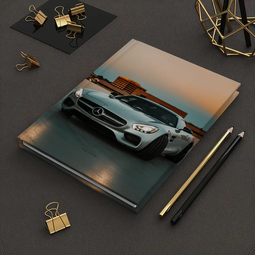 Mercedes AMG GT Silver Rooftop Sunset – Notebooks