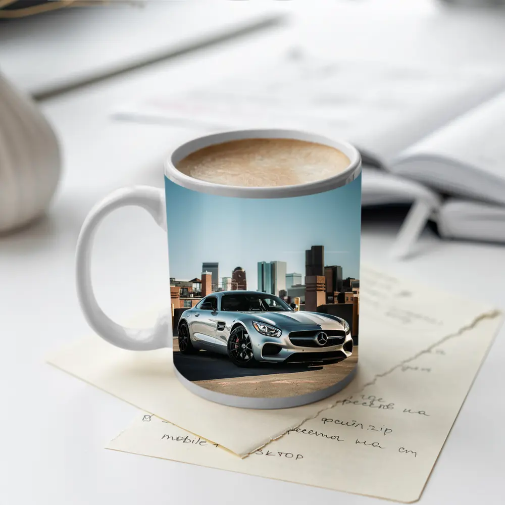 Mercedes AMG GT Silver City Skyline – Mugs