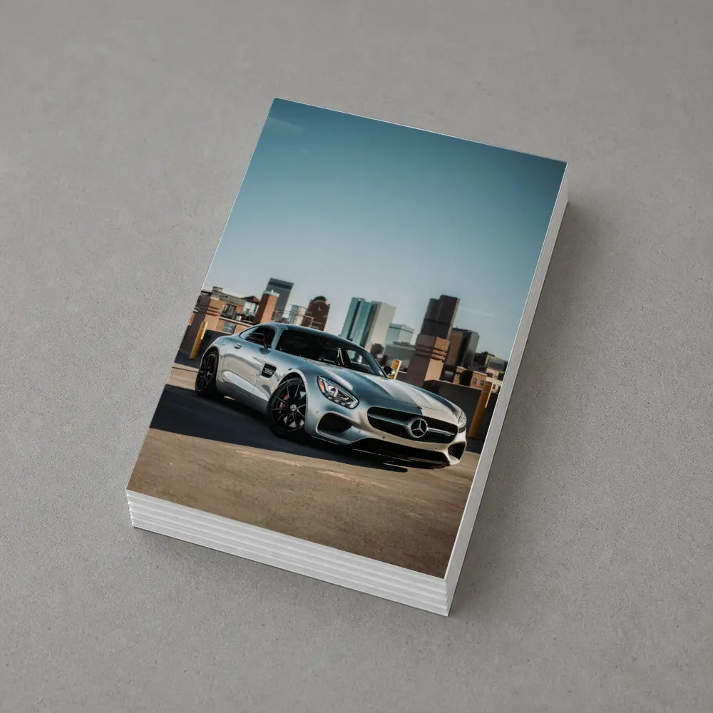 Mercedes AMG GT Silver City Skyline – Postcards