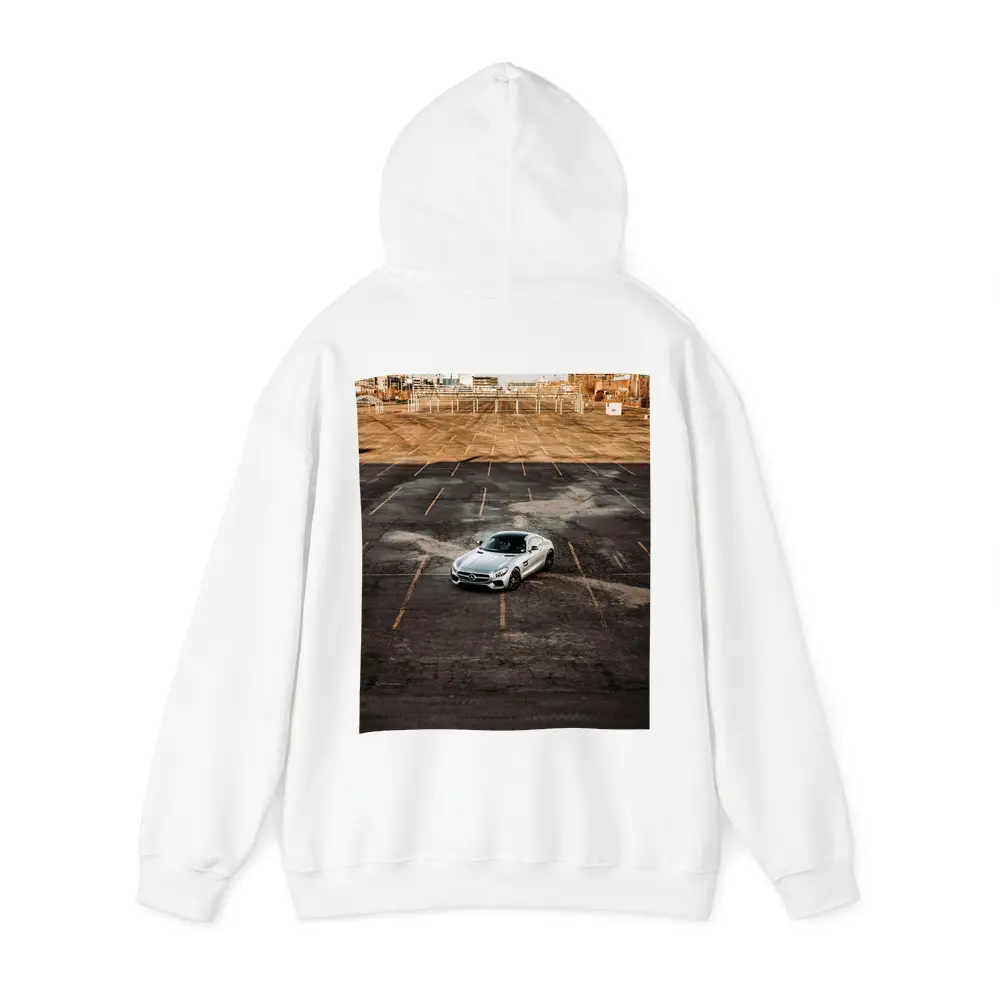 Mercedes AMG GT Silver Empty Parking Lot – Hoodies