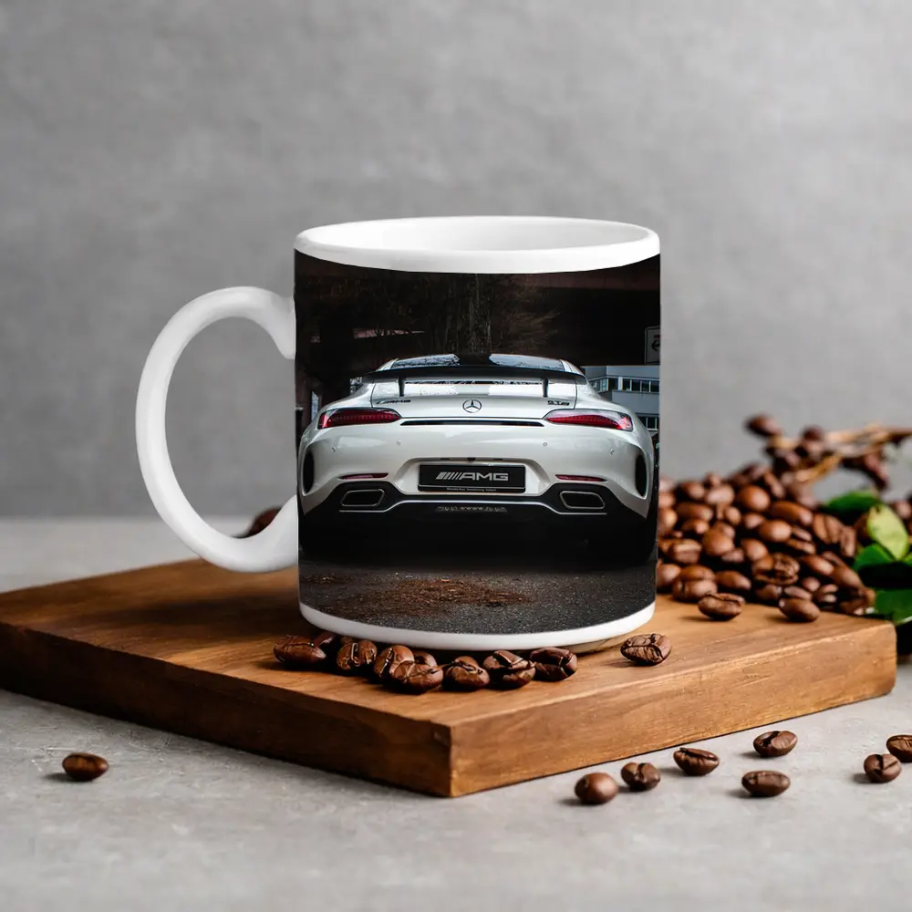 Mercedes AMG GT White Rear Urban Street – Mugs