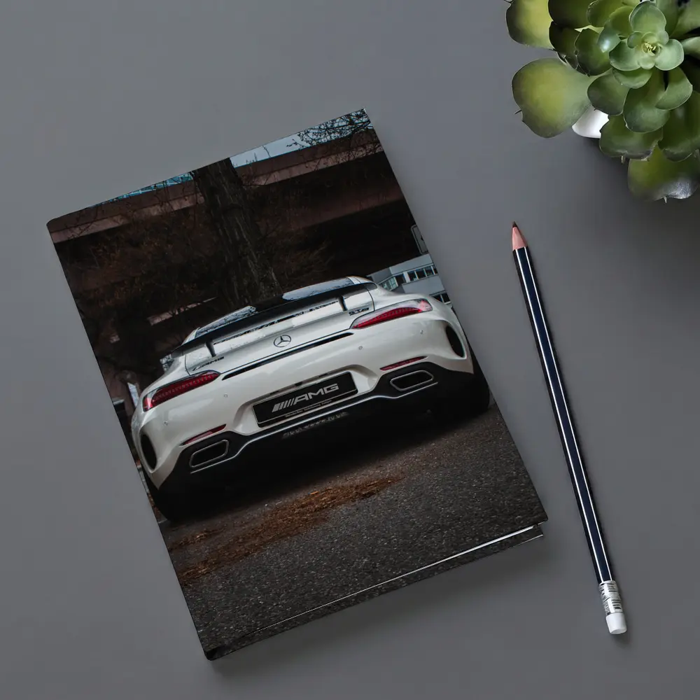 Mercedes AMG GT White Rear Urban Street – Notebooks