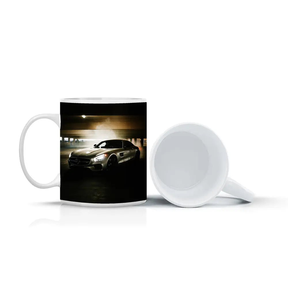 Mercedes AMG GT Silver Parking Garage Night – Mugs