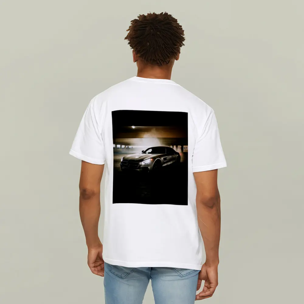 Mercedes AMG GT Silver Parking Garage Night – T-Shirts