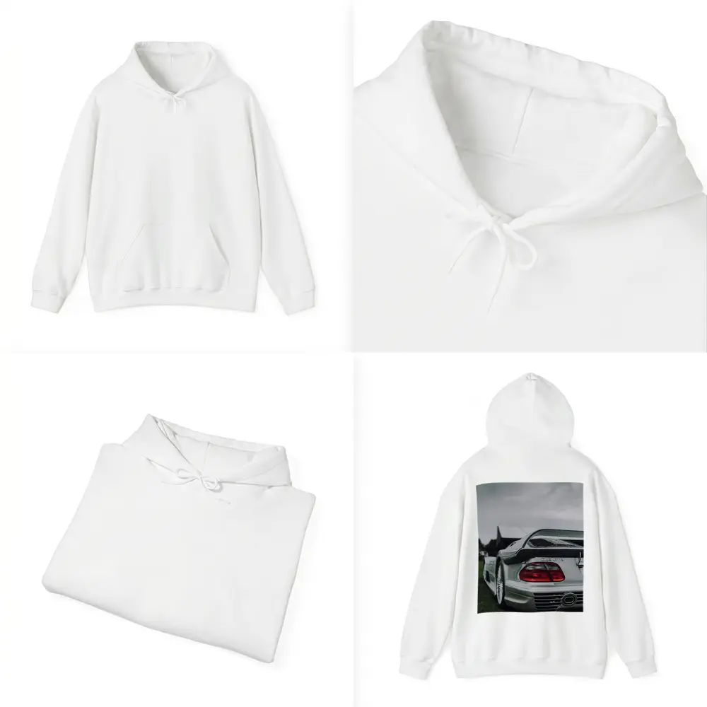 Mercedes CLK GTR Silver Rear Overcast Sky – Hoodies