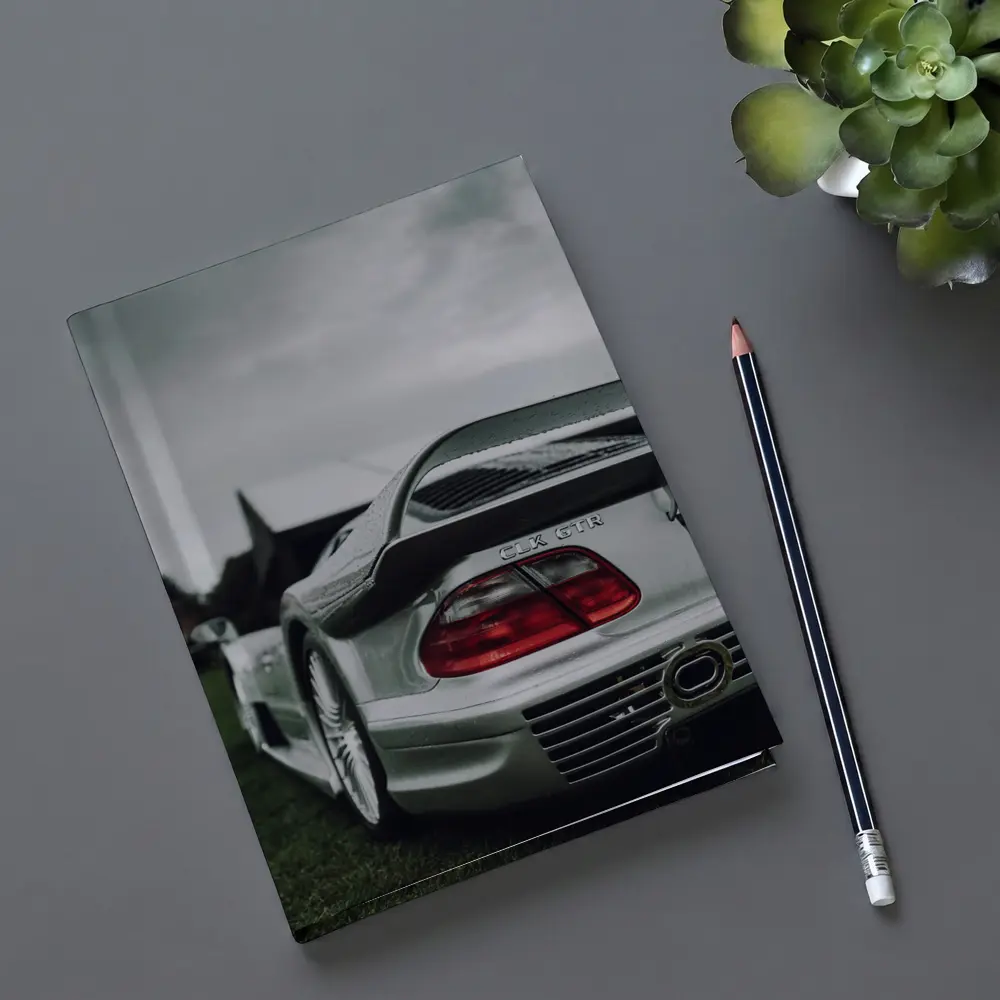 Mercedes CLK GTR Silver Rear Overcast Sky – Notebooks