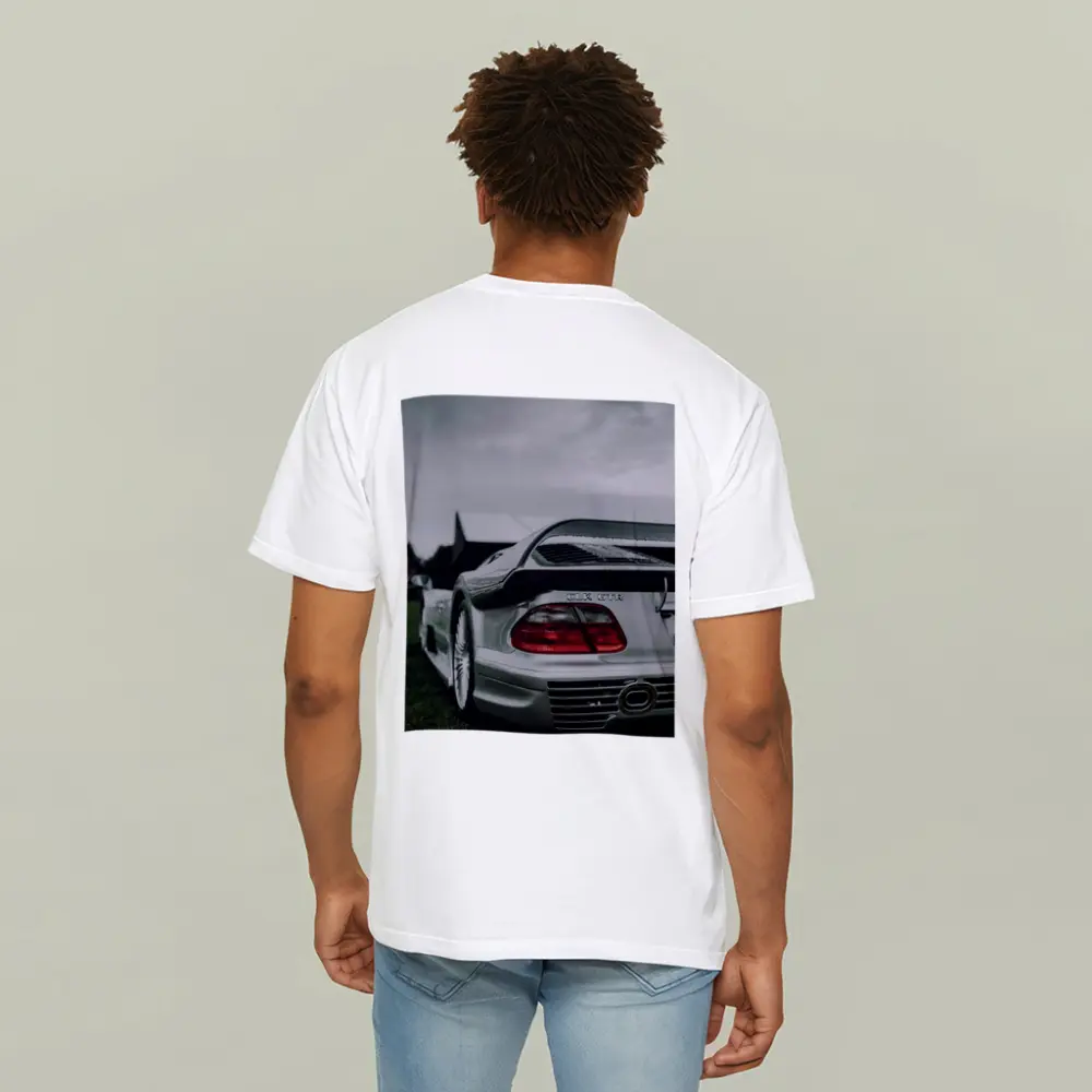Mercedes CLK GTR Silver Rear Overcast Sky – T-Shirts