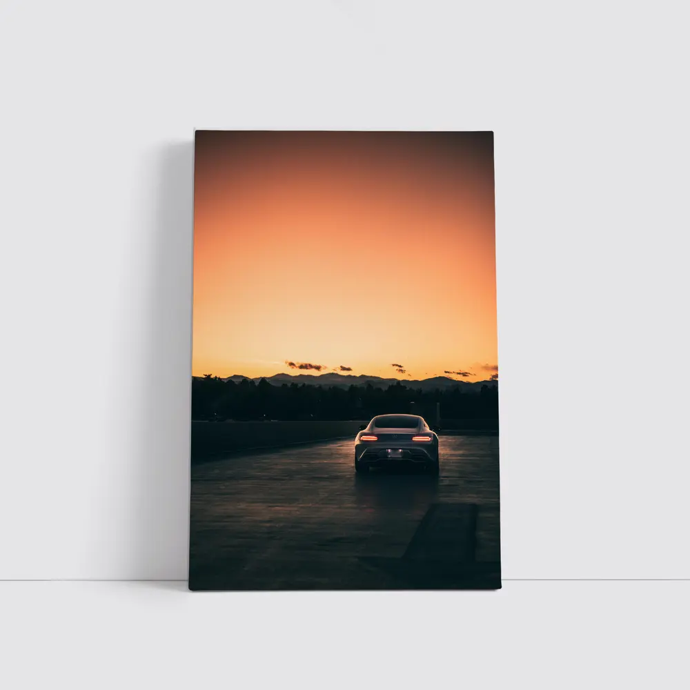 Mercedes AMG GT Rear Sunset Track Shot – Wall Art