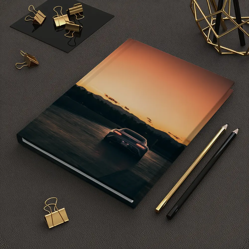 Mercedes AMG GT Rear Sunset Track Shot – Notebooks