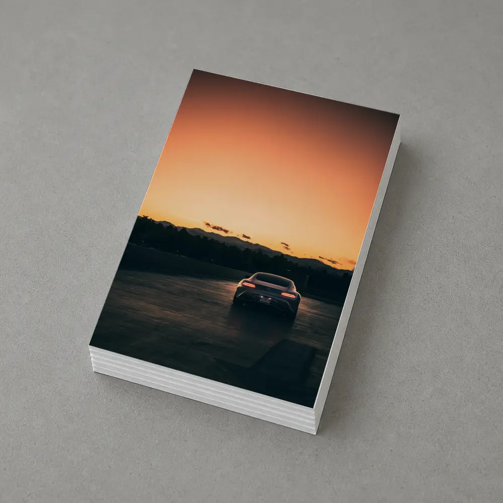 Mercedes AMG GT Rear Sunset Track Shot – Postcards
