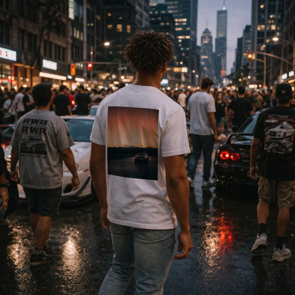 Mercedes AMG GT Rear Sunset Track Shot – T-Shirts