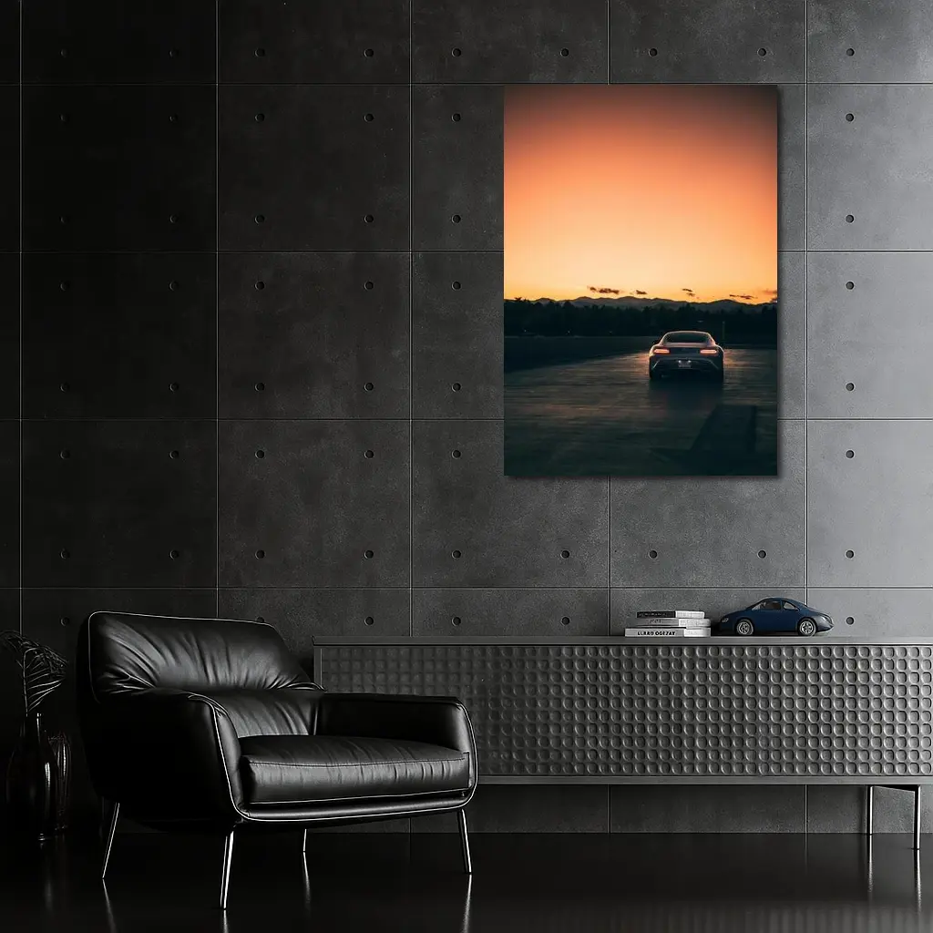 Mercedes AMG GT Rear Sunset Track Shot – Wall Art