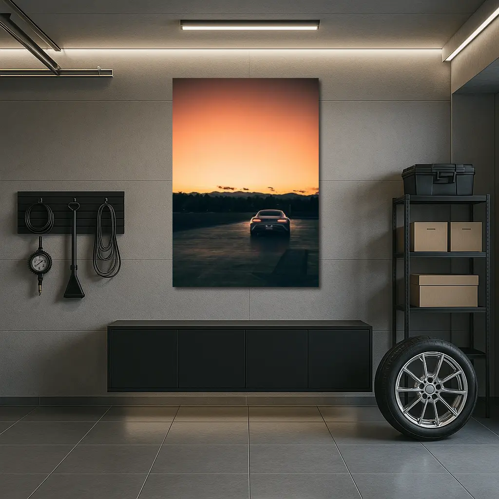 Mercedes AMG GT Rear Sunset Track Shot – Wall Art