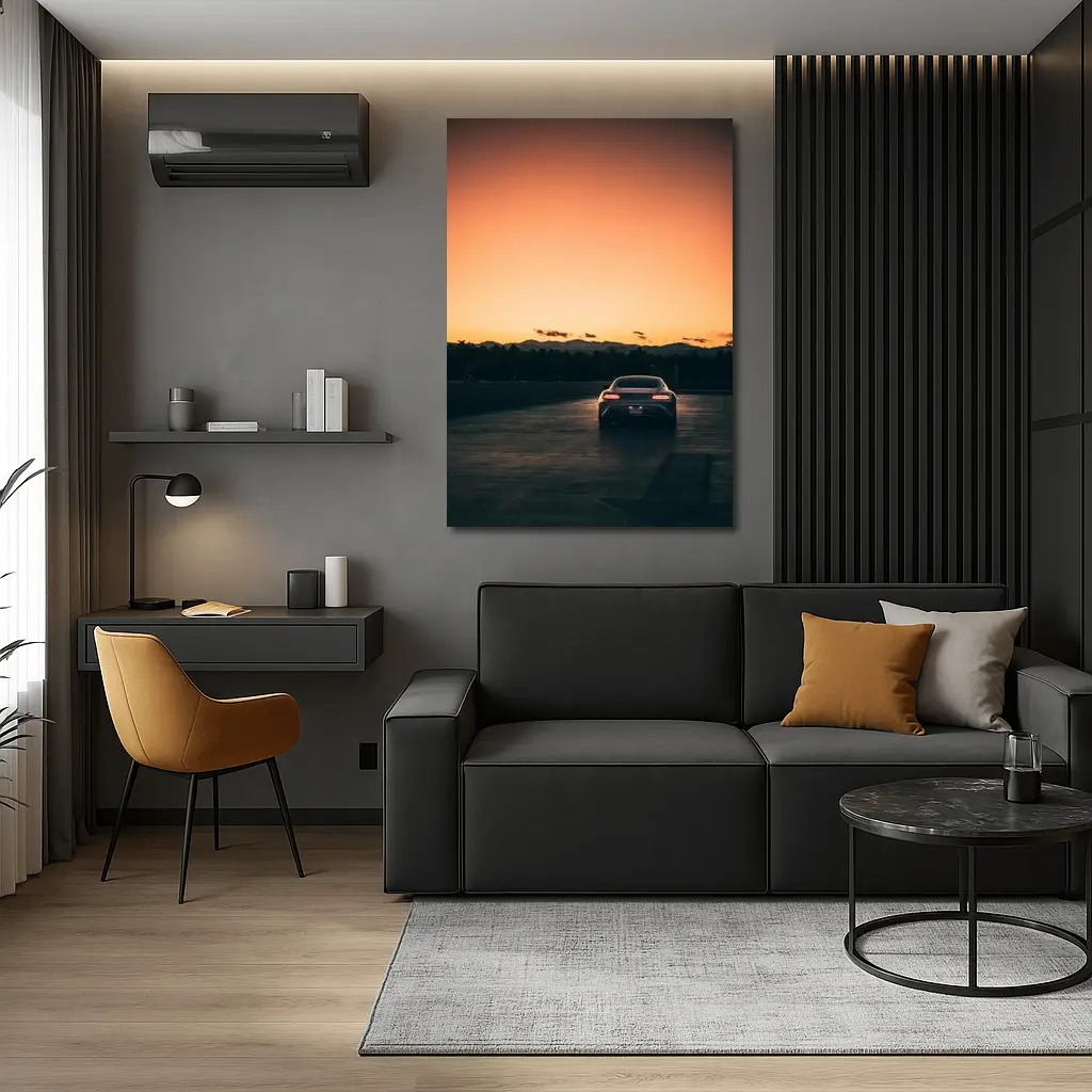 Mercedes AMG GT Rear Sunset Track Shot – Wall Art