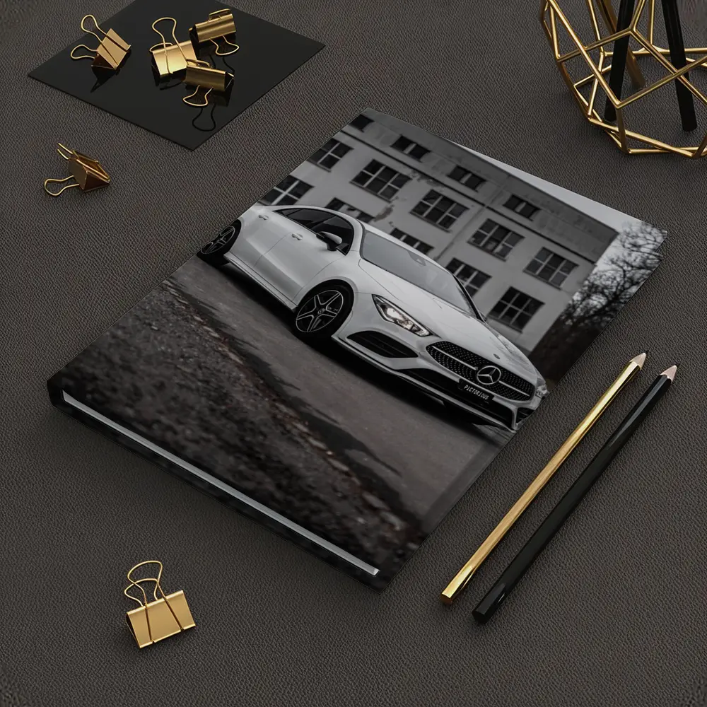 Mercedes CLA White Coupe Urban Background – Notebooks