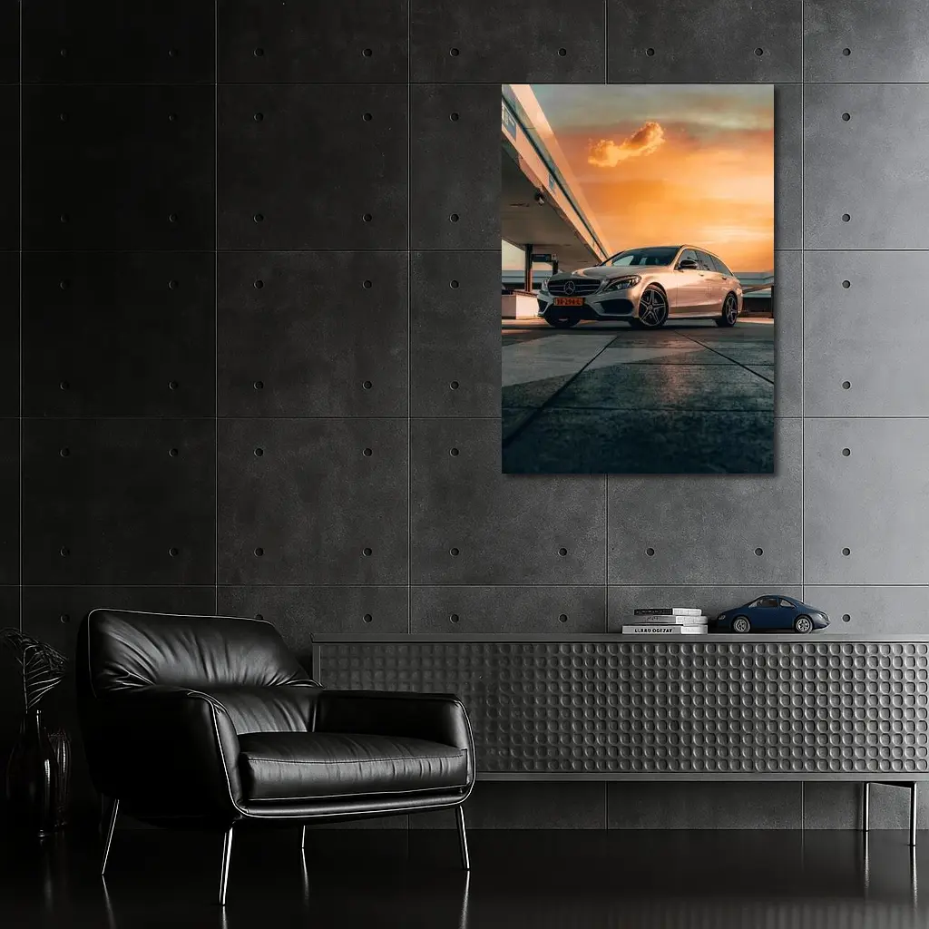 Mercedes C Class Estate Sunset Sky – Wall Art