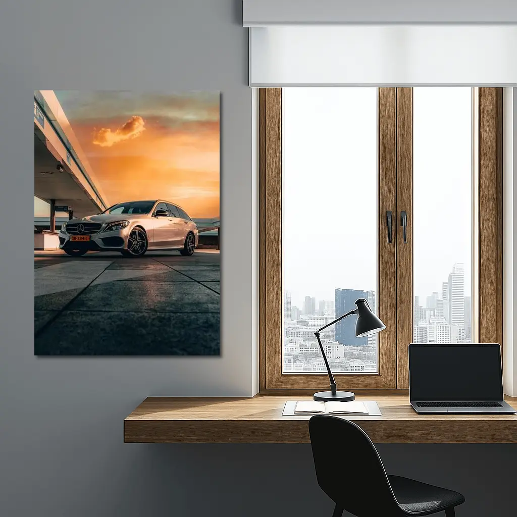 Mercedes C Class Estate Sunset Sky – Wall Art