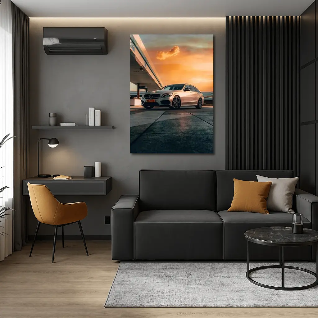 Mercedes C Class Estate Sunset Sky – Wall Art