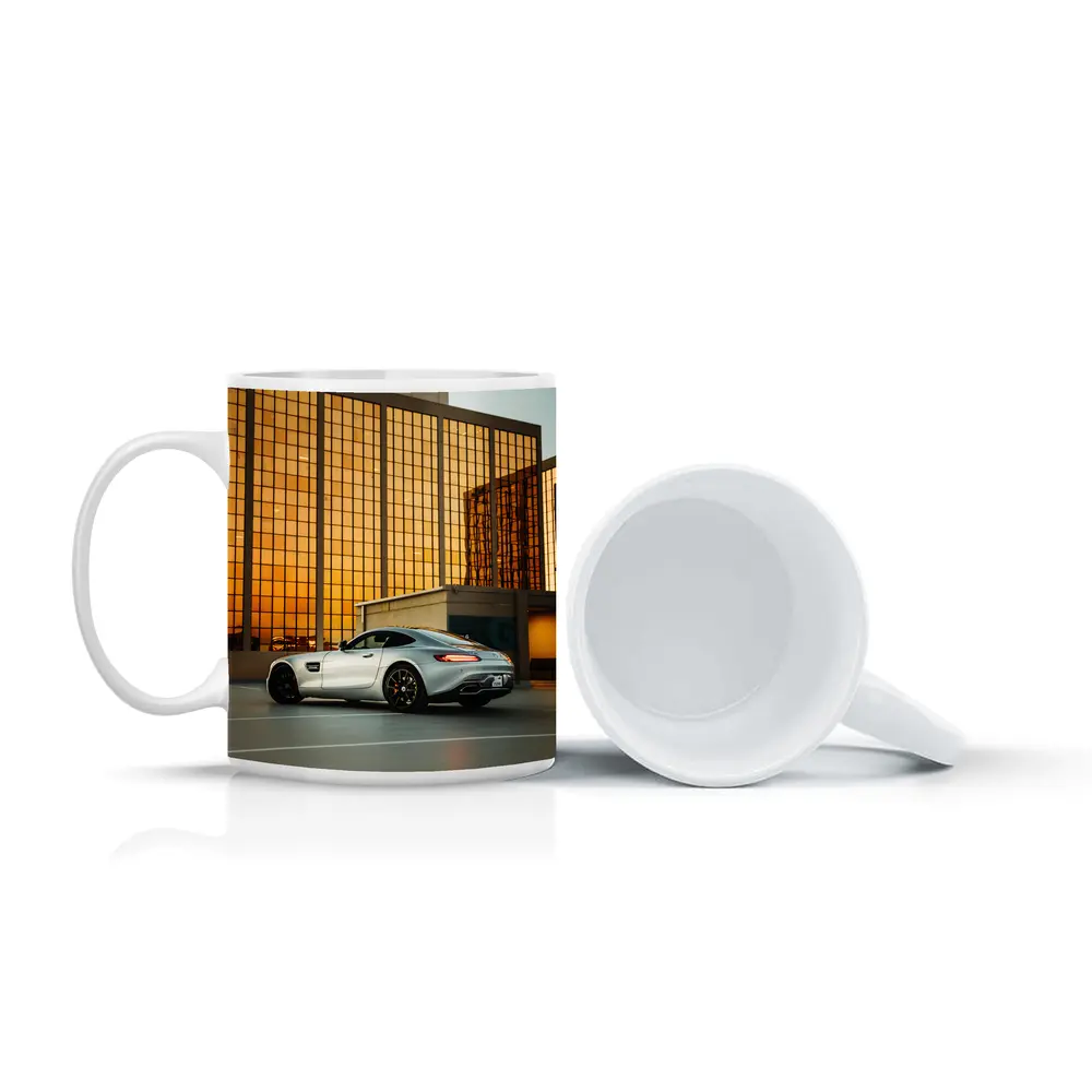 Mercedes AMG GT Silver Urban Parking Lot – Mugs